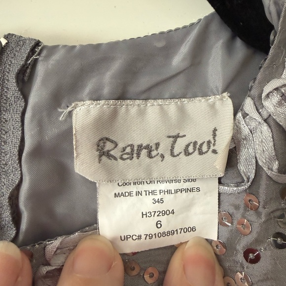 Charming Silver Floral Kids Dress - Picture 3 of 4